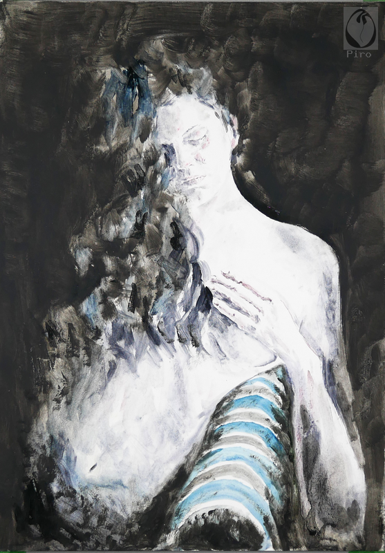 oil on paper - olio su carta di Piro